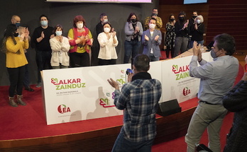 Eba Blanco y la nueva dirección de EA elegida en el XIII Congreso de febrero.