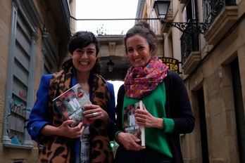 Erika Lagoma eta Estitxu Fernandez, ostegun honetan Donostian.