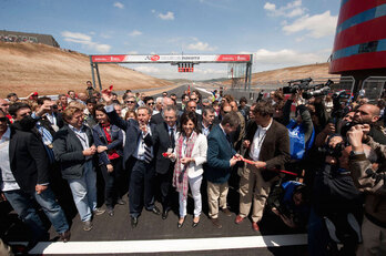 Inauguración del Circuito de Los Arcos, con Samaniego, Sanz y Elena Torres.