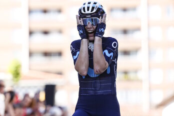 Sarah Gigante ha logrado su primera victoria  con el Movistar en su primera sede, en Irurtzun.