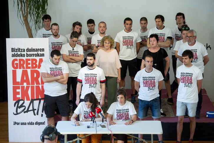 Ciudadanos navarros han denunciado el inicio de varios juicios por la huelga general de 2020.