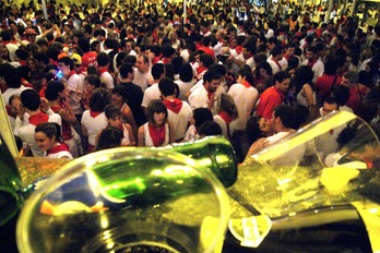 Imagen de archivo de la zona de la calle Labrit durante los sanfermines.
