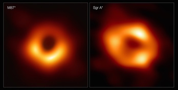 Imagen del agujero negro en la Vía Láctea difundida por el Telescopio Horizonte de Sucesos. 