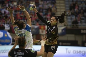 Laura Hernandez, taldeko golegile nagusia aurten, Kopako final-laurdenetako partidan.