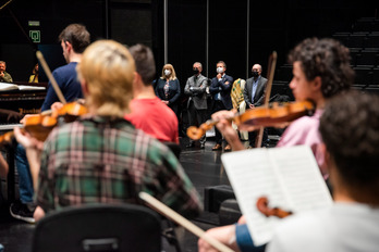 Iñigo Urkullu ha visitado Musikene en su 20 aniversario.