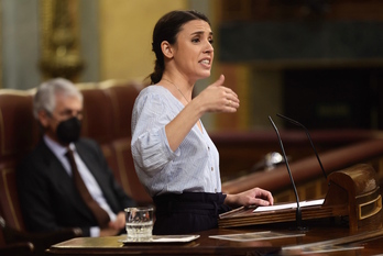 Irene Montero, ministra de Igualdad, en una intervención en el Congreso.