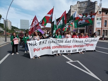 Manifestación de Osakidetza en la jornada de huelga en Bilbo