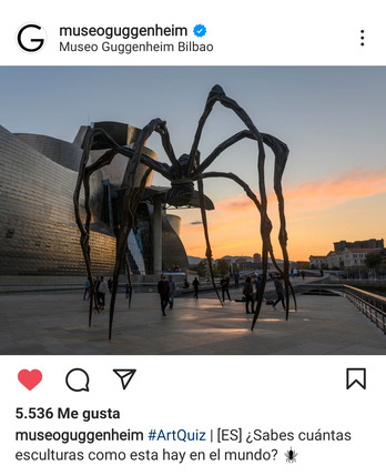 El museo Guggenheim es el centro vasco con más seguidores, 775.000. 
