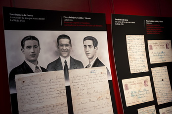 Uno de los paneles de la exposición sobre las cartas de fusilados riojanos.