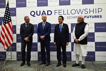 Albanese (Australia), Biden (EEUU), Kishida (Japón) y Modi (India).