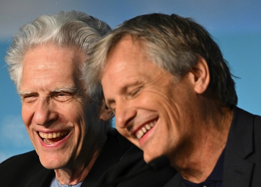 David Cronenberg y Viggo Mortensen, en la rueda de prensa posterior a la proyección.