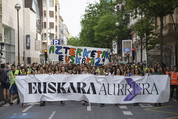 Euskara Aurrera dinamikak deituta pasa den larunbatean milaka lagun batu zituen manifestazioa Donostian.