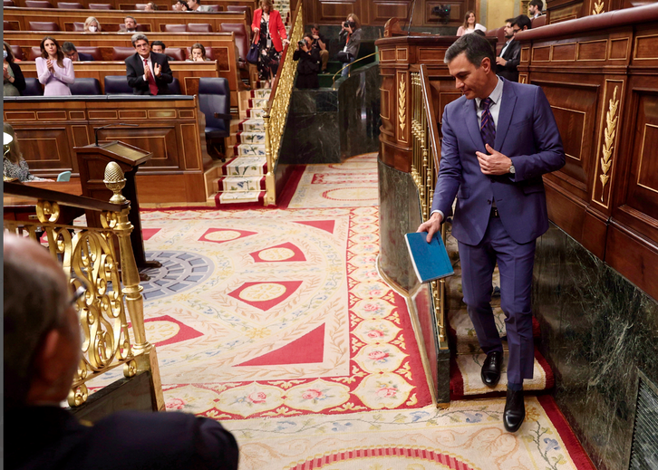 Pedro Sánchez, al término de su intervención.