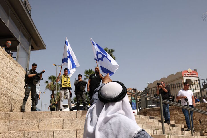 Sionistas provocando en la Explanada de las Mezquitas. 