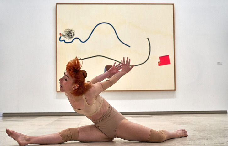 Un momento de la representación de la coreografía.