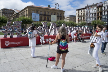 La plaza del Castillo el 6 de julio de 2020, cuando se suspendieron los sanfermines por la pandemia.