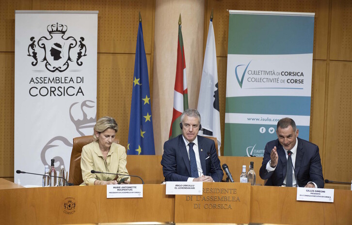 Urkullu, interpelado en la sesión en la Asamblea corsa.