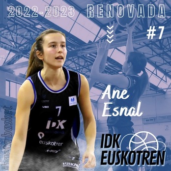 Ane Esnal, renovada por una temporada más con IDK Euskotren.