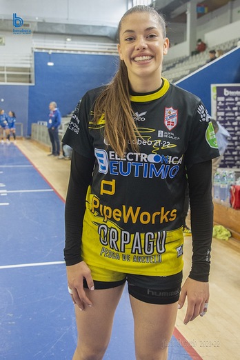 Paula Arcos, Gasca kiroldegian Bera Bera eta Atletico Guardesen arteko liga norgehiagokaren ondoren. 