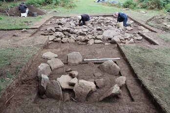 Trabajos de excavación en el monte Oiz. 