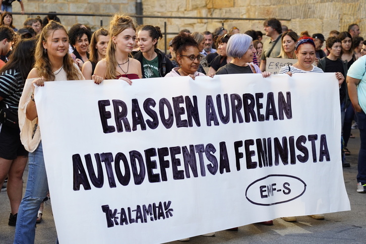 Protesta ante una agresión sexual anterior en Bilbo.
