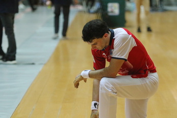 Jokin Altuna, burumakur, Lasoren aurkako finalerdian, Buruz Buruko txapelketan. 