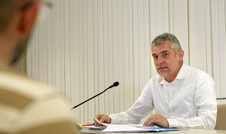 Reizabal, en un momento de su comparecencia en Donostia.