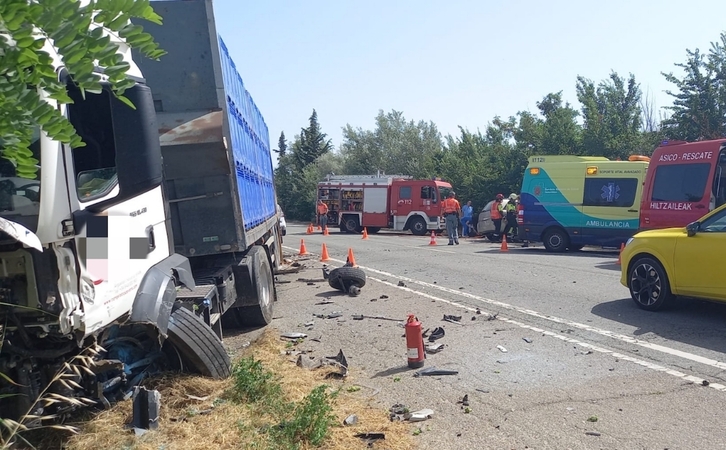 El accidente tuvo lugar en la NA-134, en Arguedas.