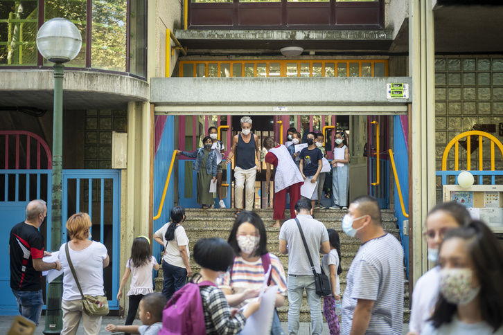 Inicio del curso 2021-22, que está próximo a concluir, en un colegio de Gasteiz.
