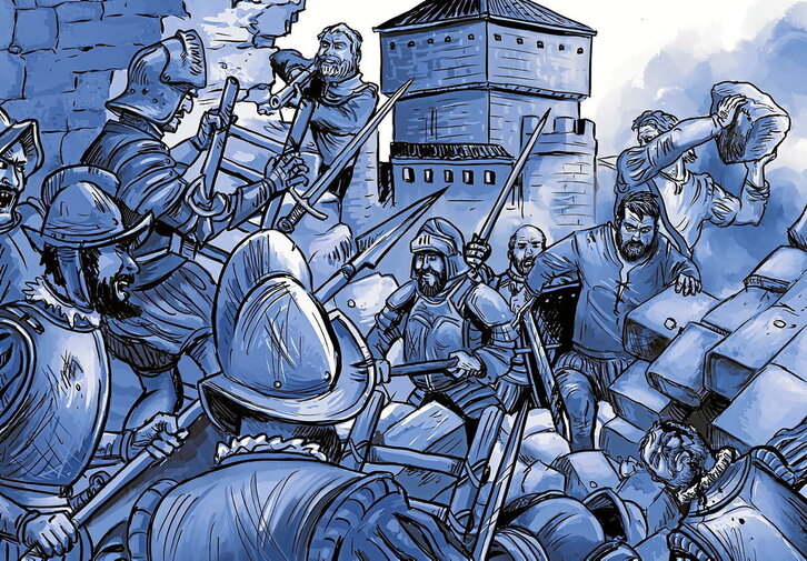 La ilustradora ha recogido la violencia de los combates librados en Amaiur.