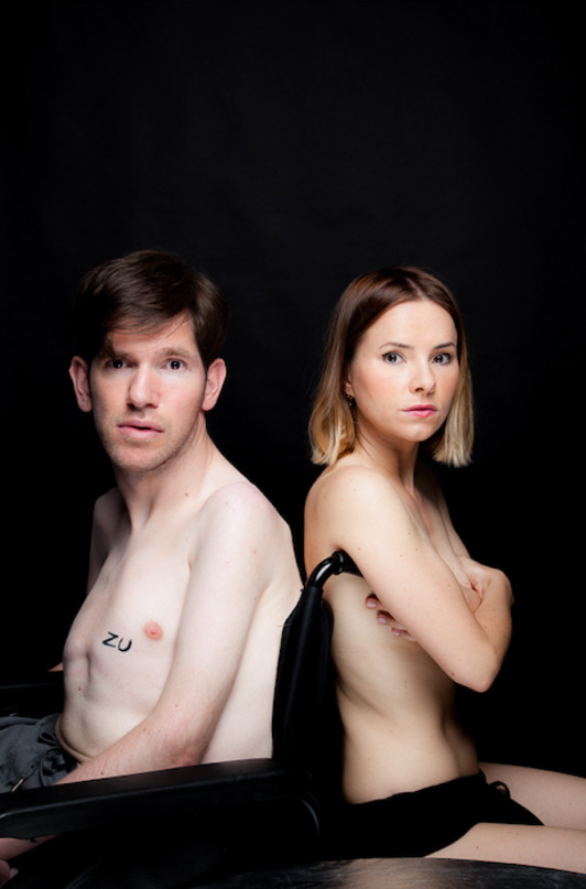 Telmo Irureta y Aitziber Garmendia, en la obra.