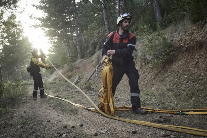 Unas 500 hectáreas ha quemado el fuego en Leire.