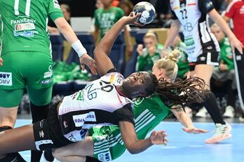 Lysa Tchaptchet en la final de la Champions League. 