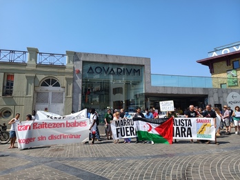 La manifestación ha partido al mediodía del Aquarium donostiarra.