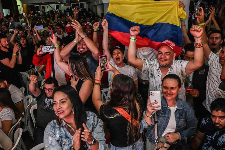 Celebración del triunfo de Petro en Medellín. 