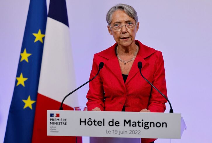 Élisabeth Borne valoró los resultados de las elecciones la noche del pasado domingo desde Matignon, la sede del Gobierno francés.