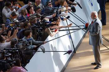 El primer ministro de Albania, Edi Rama, a su llegada a la cumbre en Bruselas. 