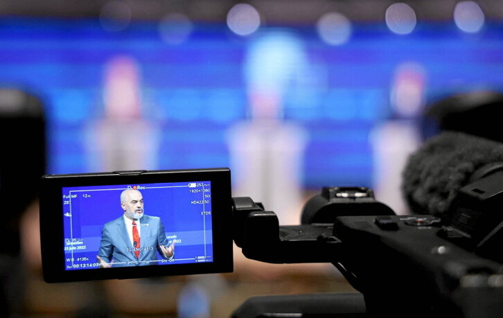 Rueda de prensa del primer ministro de Albania, Edi Rama.