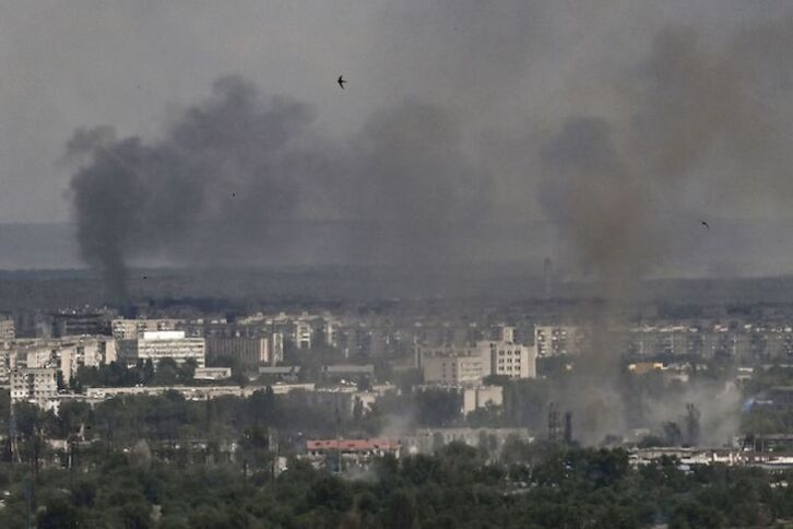 Imagen de la castigada ciudad de Lugansk.
