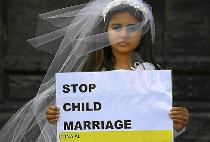 Amnesty International GKEak behartutako ezkontzak salatzeko egindako ekintza