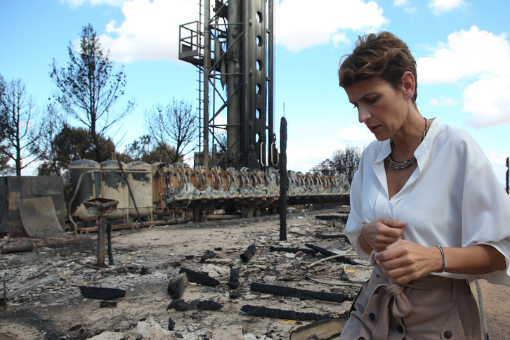 La presidenta Chivite, durante su visita ayer a Sendaviva.