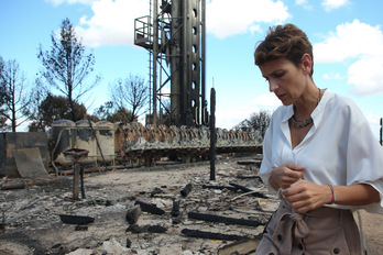 La presidenta Chivite, durante su visita ayer a Sendaviva.