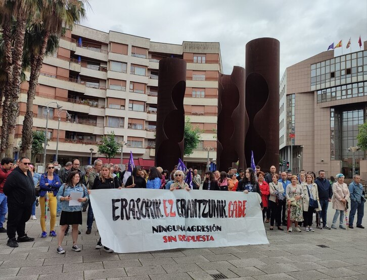Imagen de archivo de una protesta contra la violencia machista en Barakaldo.