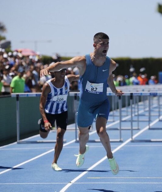 Asier Martínez, intratable en la final estatal de los 110 metros vallas.
