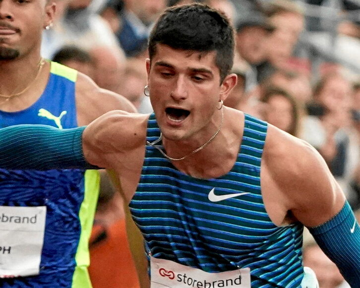 Asier Martínez en una prueba de la Diamond League.