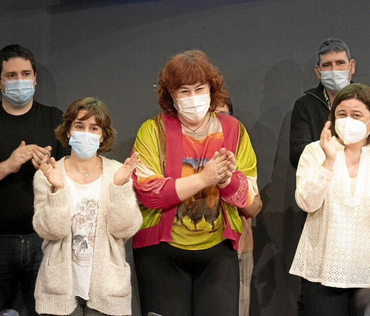 Eba Blanco e integrantes de la dirección de EA en la clausura del Congreso.