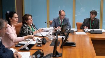  Juana Balmaseda, Jon Mirena Landa y Benito Morentin, en su comparecencia ante la Comisión de Derechos Humanos.