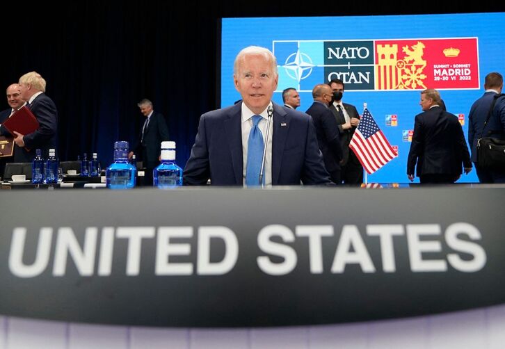 Joe Biden, en la cumbre de la OTAN en Madrid. 