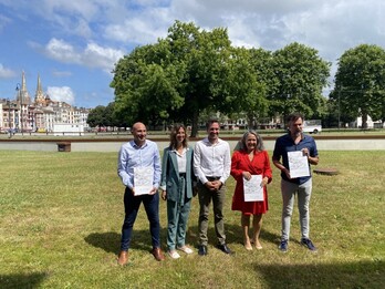 Lantaldea osatu duten erakundeetako ordezkariak, Berge, Behoteguy, Curutcharry, Feulie eta Arostegui Madariaga.