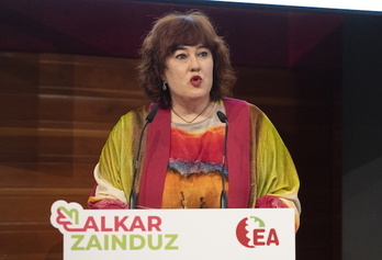 Eba Blanco, secretaria general de EA, en la clausura del congreso de febrero.